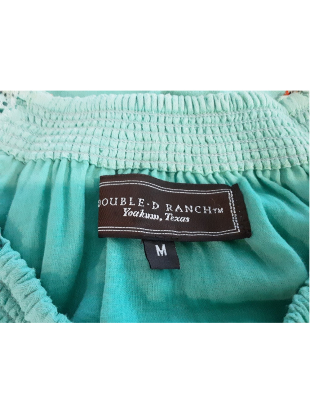 DOUBLE D RANCH-Chic Cotton Boho Beauty-Mint Green-Embroidered Crochet Lace-MED - Picture 3 of 16